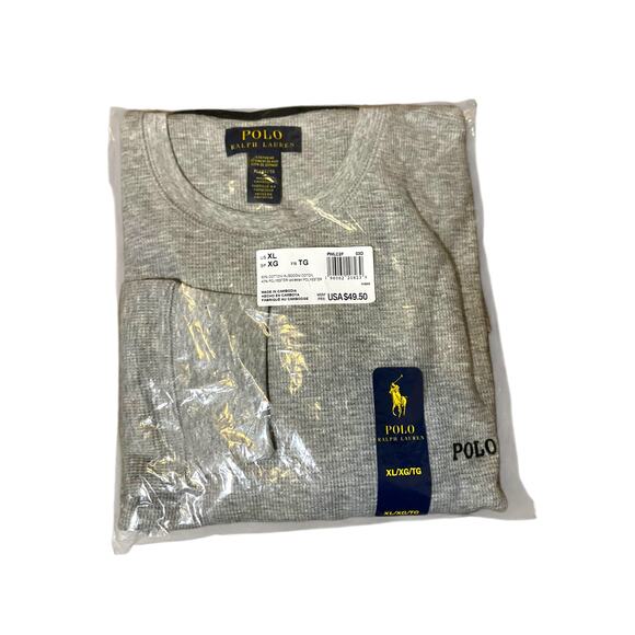 Polo Ralph Lauren Gray Thermal Long Sleeve Shirt XL NWT - Picture 5 of 5